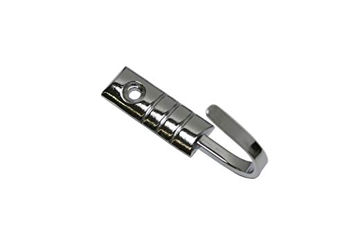 Gardinia Raffhaken Geo, 2 Stück, Zum Raffen und Drapieren von leichten Gardinenstoffen, Inkl. Nägel, Länge: 2,5 cm, Metall, Chrom, 3384 von Gardinia