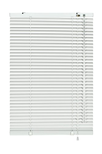 GARDINIA Alu-Jalousie, Sichtschutz, Lichtschutz, Blendschutz, Wand- und Deckenmontage, Aluminium-Jalousie, Weiß, 100 x 130 cm (BxH) von Gardinia