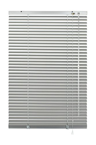 GARDINIA Alu-Jalousie, Sichtschutz, Lichtschutz, Blendschutz, Wand- und Deckenmontage, Aluminium-Jalousie, Silber, 160 x 175 cm (BxH) von Gardinia