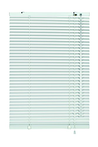 GARDINIA Alu-Jalousie, Sichtschutz, Lichtschutz, Blendschutz, Wand- und Deckenmontage, Aluminium-Jalousie, Weiß, 80 x 140 cm (BxH) von Gardinia