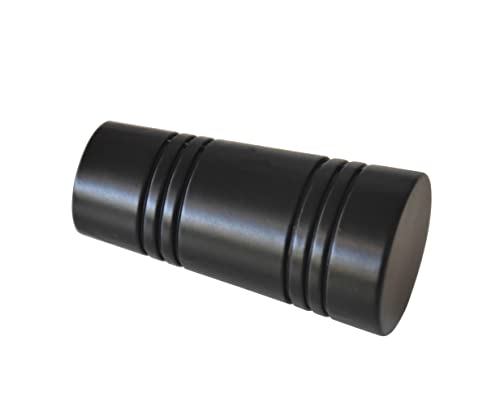 Gardinia Endknöpfe für Gardinenstangen, 2 x Endstück Apollo, Serie Chicago, Metall, Schwarz-matt, Durchmesser 20 mm von Gardinia