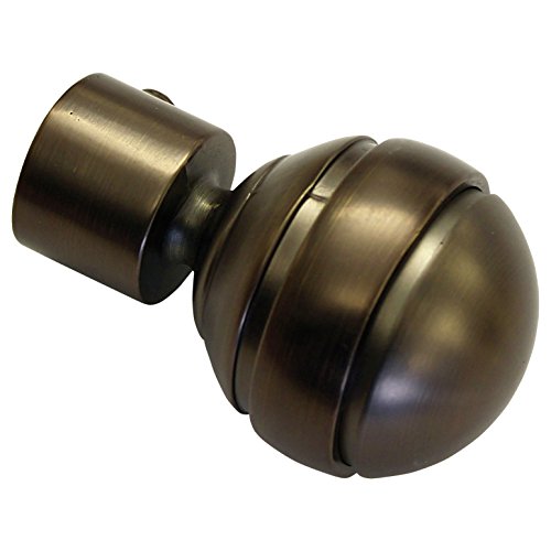 GARDINIA Endknöpfe für Gardinenstangen, 2 x Endstück Kugel, Serie Chicago, Metall, Bronze, Durchmesser 20 mm von Gardinia