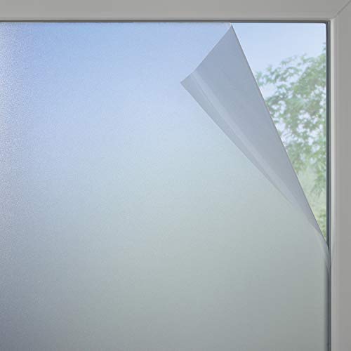GARDINIA Fensterfolie, Milchglas-Optik, 100 % PVC, Blickschutz, Lichtdurchlässig, Sichtschutzfolie, Haftet statisch ohne Kleber, 45 x 150 cm, Halbtransparent, Weiß-matt von Gardinia