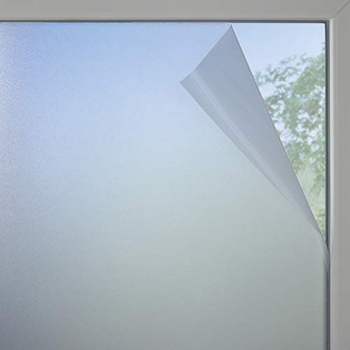 GARDINIA Fensterfolie, Milchglas-Optik, 100% PVC, Blickschutz, Lichtdurchlässig, Sichtschutzfolie, Haftet statisch ohne Kleber, 45 x 150 cm, Halbtransparent, Weiß-matt von Gardinia