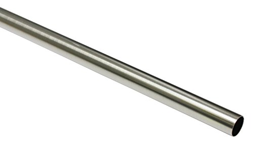 GARDINIA Gardinenstange, Metall-Rohr, Vorhangstange, Serie Chicago, Durchmesser 20 mm, Länge 120 cm, Edelstahl-Optik von Gardinia