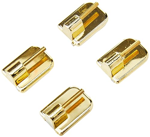 Gardinia Klebehaken für Vitragestangen, 4 Stück, Mit Stahlstift, Selbstklebend, Höhe: 11 mm, Messing von Gardinia
