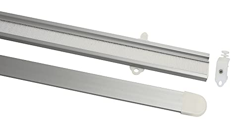 Gardinia Paneelwagen für Flächenvorhangschienen/Innenlauf-Gardinenstangen, Für Scheibengardinen, Klettband, Vormontierte Rollen, 70 cm, Atlanta, Silber von Gardinia