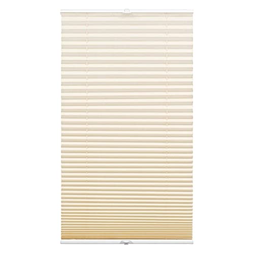 GARDINIA Plissee Concept Tageslicht, Blickdichtes Faltrollo, Alle Montage-Teile inklusive, EASYFIX Plissee verspannt mit zwei Bedienschienen, Beige, 100 x 130 cm (BxH) von Gardinia