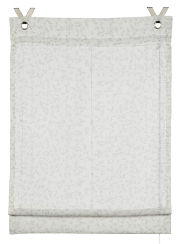GARDINIA Raffrollo ohne Bohren, Zum Klemmen, Blickdicht, Lichtdurchlässig, Raffgardine, Inkl. Montage-Teile, 2 Beschwerungsstangen, 2 V-Haken, Zen Silence, Reiskörner Weiß, 60 x 140 cm (BxH) von Gardinia
