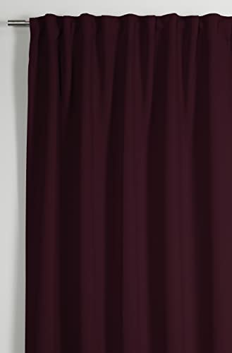 GARDINIA Schal mit integriertem Gardinenband, Dimout-Vorhang / Gardine, Blickdicht, Verdunkelnd, Beere, 140 x 245 cm von Gardinia