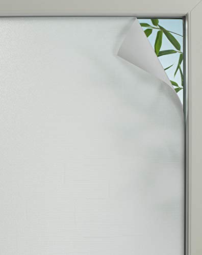 GARDINIA Statische Fensterfolie Textile 75, Selbsthaftend, Blickdicht, Blickschutz, Lichtdurchlässig, Haftet statisch ohne Kleber, 45 x 150 cm von Gardinia