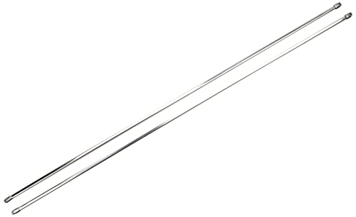 GARDINIA Vitragestange flachoval, Ausziehbar, Gardinenstange ohne Bohren und Schrauben, Metall / Kunststoff, Chrom, 100-160 cm, 2 Stück von Gardinia