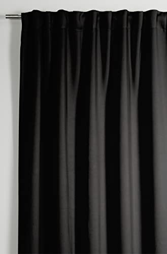 GARDINIA Vorhang mit integriertem Gardinenband, Verdunkelnd und blickdicht, Dimout, Schwarz, 140 x 245 cm von Gardinia