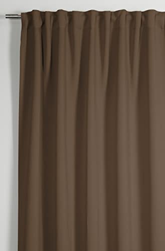 GARDINIA Vorhang mit integriertem Gardinenband, Gardine zur Abdunklung, Blickdicht, Verdunkelnd, Schallabsorbierend, Dimout, Taupe, 140 x 245 cm von Gardinia