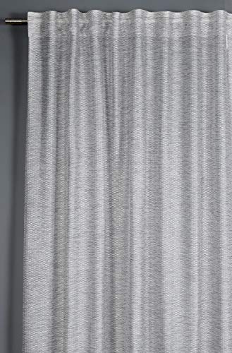 GARDINIA Vorhang mit verdeckten Schlaufen und Gardinenband, Blickdicht, Lichtdurchlässig, Schlaufenschal, Gardine in Grau, Jacquard-Voile, 140 x 245 cm von Gardinia