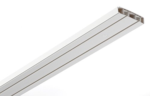 GARDINIA Vorhangschienen-Set, Komplett-Set mit 2-läufiger Vorhangschiene, Inkl. Befestigungsmaterial, 3 x 120 cm, Weiß von Gardinia
