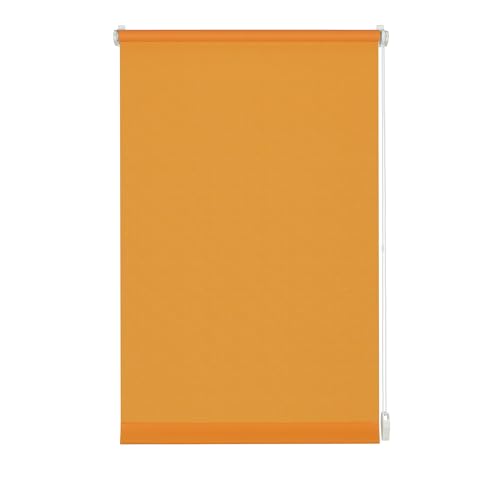 Gardinia Rollo zum Klemmen oder Kleben, Tageslicht-Rollo, Blickdicht, Alle Montage-Teile inklusive, EASYFIX Rollo Uni, Orange, 100 x 150 cm (BxH) von Gardinia