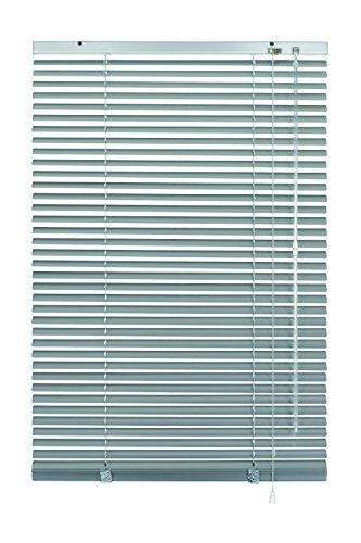 GARDINIA Alu-Jalousie, Sichtschutz, Lichtschutz, Blendschutz, Wand- und Deckenmontage, Aluminium-Jalousie, Silber, 100 x 140 cm (BxH) von Gardinia