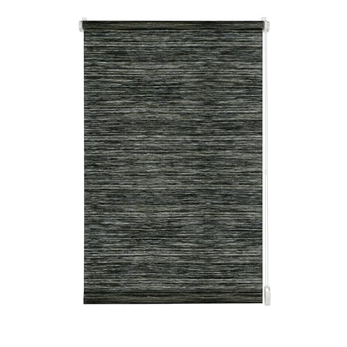 Gardinia Rollo zum Klemmen oder Kleben, Tageslicht-Rollo, Blickdicht, Alle Montage-Teile inklusive, EASYFIX Rollo Natur, Schwarz/Weiß, 75 x 150 cm (BxH) von Gardinia