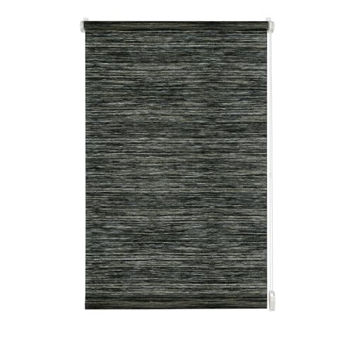 GARDINIA Rollo zum Klemmen oder Kleben, Tageslicht-Rollo, Blickdicht, Alle Montage-Teile inklusive, EASYFIX Rollo Natur, Schwarz/Weiß, 100 x 150 cm (BxH) von Gardinia