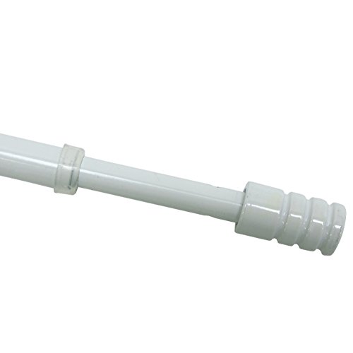 Gardinia Vitragestange Zylinder, Metall-Stange inkl. 2 Schraubhaken, Ausziehbar, Durchmesser 10 mm, Länge 60-85 cm, Weiß 30761 von Gardinia