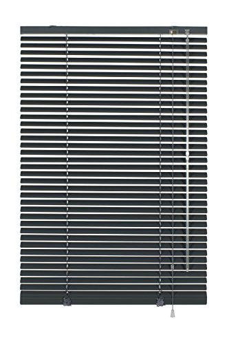 GARDINIA Alu-Jalousie, Sichtschutz, Lichtschutz, Blendschutz, Wand- und Deckenmontage, Aluminium-Jalousie, Schiefergrau, 100 x 175 cm (BxH), Schiefer von Gardinia