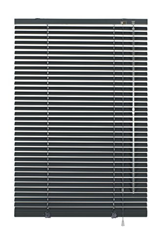 GARDINIA Alu-Jalousie, Sichtschutz, Lichtschutz, Blendschutz, Wand- und Deckenmontage, Aluminium-Jalousie, Schiefergrau, 120 x 175 cm (BxH) von Gardinia