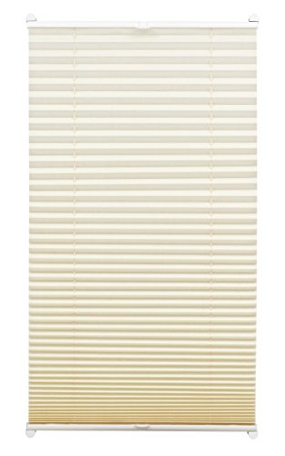 Gardinia Plissee zum Klemmen, Blickdichtes Faltrollo, Alle Montage-Teile inklusive, EASYFIX Plissee verspannt mit Zwei Bedienschienen, Elfenbein, 60 x 130 cm (BxH) von Gardinia