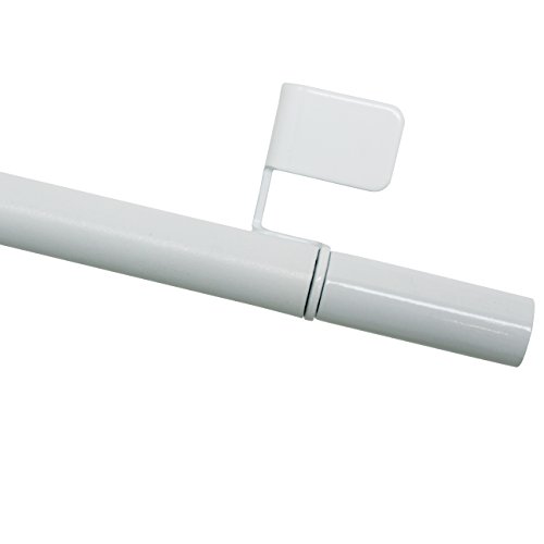 Gardinia Klemmstange, Ausdrehbar, Montage ohne Schrauben und Bohren, Press&Go Filigrano Zylinder, Durchmesser 8/10 mm, Länge 50-80 cm, Metall, Weiß, 31341, Weiß (Zylinder) von Gardinia