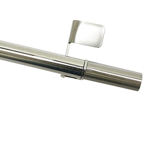 Gardinia 31343 Klemmstange, Ausdrehbar, Montage ohne Schrauben und Bohren, Press&Go Filigrano Zylinder,Durchmesser 44418 mm, mm, Länge 30-50 cm, Metall, Edelstahl-Optik, Edelstahl-Optik (Zylinder) von Gardinia