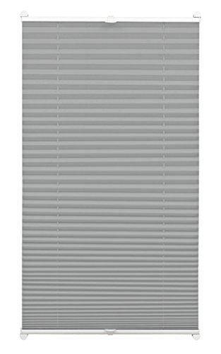 Gardinia Plissee zum Klemmen, Blickdichtes Faltrollo, Alle Montage-Teile inklusive, EASYFIX Plissee verspannt mit Zwei Bedienschienen, Schiefer, 70 x 130 cm (BxH) von Gardinia