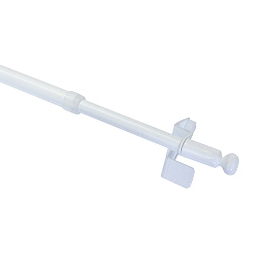 Gardinia 31512 Klemmstange, Ausdrehbar, Montage ohne Schrauben und Bohren, Press&Go Filigrano Kugel, Durchmesser 44418 mm, Länge 80-110 cm, Metall, Weiß, Weiß (Kugel) von Gardinia