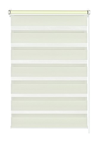 GARDINIA Doppelrollo zum Klemmen oder Kleben, Duo-Rollo ohne Bohren, Seitenzugrollo, Transparente und blickdichte Streifen, Creme, 45 x 150 cm GARDINIA Doppelrollo zum Klemmen oder Kleben, Duo-Rollo ohne Bohren, Seitenzugrollo, Transparente und blickdichte Streifen, Creme, 45 x 150 cm von Gardinia