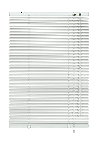 GARDINIA Alu-Jalousie, Sichtschutz, Lichtschutz, Blendschutz, Wand- und Deckenmontage, Aluminium-Jalousie, Weiß, 140 x 175 cm (BxH) von Gardinia