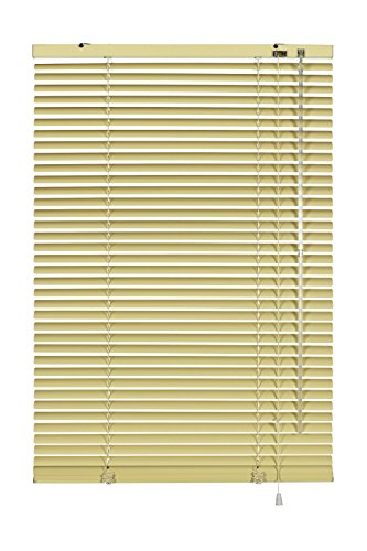 GARDINIA Alu-Jalousie, Sichtschutz, Lichtschutz, Blendschutz, Wand- und Deckenmontage, Aluminium-Jalousie, Beige, 80 x 175 cm (BxH) von Gardinia