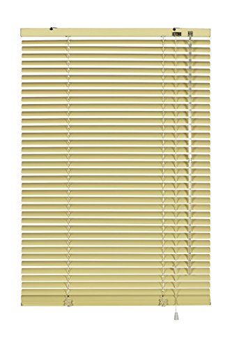 GARDINIA Alu-Jalousie, Sichtschutz, Lichtschutz, Blendschutz, Wand- und Deckenmontage, Aluminium-Jalousie, Beige, 50 x 175 cm (BxH) von Gardinia