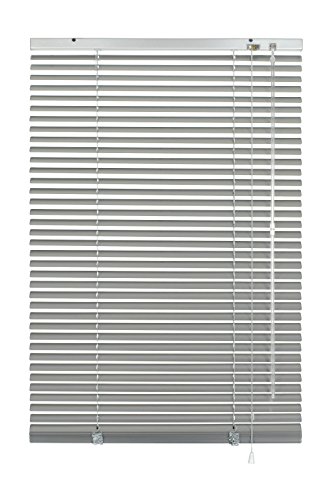 GARDINIA Alu-Jalousie, Sichtschutz, Lichtschutz, Blendschutz, Wand- und Deckenmontage, Aluminium-Jalousie, Silber, 60 x 130 cm (BxH) von Gardinia