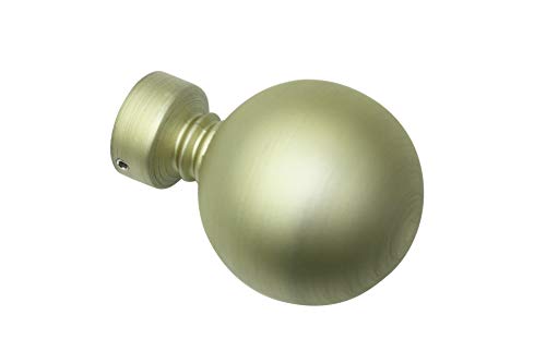 Gardinia Ball, 2 x Endstück, Metall, Champagner, für Gardinentechnik Ø 19 mm von Gardinia