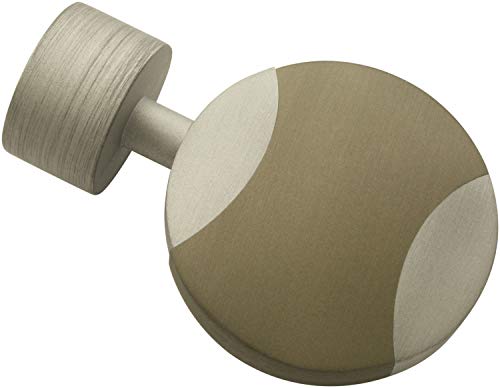 Gardinia Disc 2 x Endstück, Metall, Silber/Cappuccino, für Gardinentechnik Ø 19 mm von Gardinia