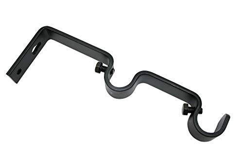 Gardinia Doppelträger für Ø 16 mm schwarz-matt 7/7 cm, Einzelprogramm Memhis, Metall, 7 cm, 2 11523 von Gardinia