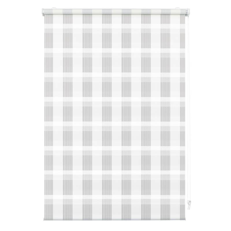 Gardinia EasyFix Doppelrollo Karo 60 cm x 150 cm Weiß von GARDINIA