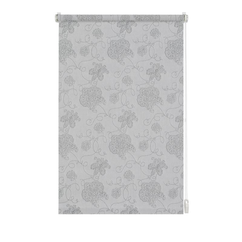Gardinia EasyFix Rollo Dekor Stickerei 100 cm x 150 cm Silber von GARDINIA