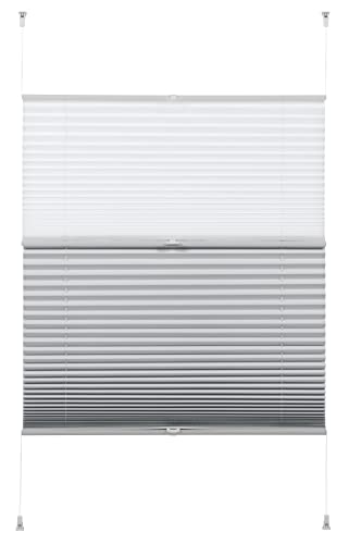 GARDINIA EASYFIX Day + Night Plissee ohne Bohren, Zum Klemmen, Falt-Rollo, Ideal für Tag und Nacht, Inkl. aller Montage-Teile, Weiß, 70 x 130 cm von Gardinia