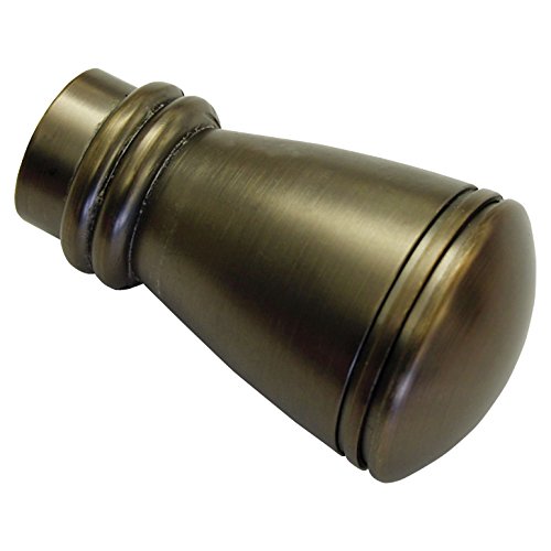 Gardinia Endknöpfe für Gardinenstangen, 2 x Endstück Siro, Serie Chicago, Metall, Bronze, Durchmesser 20 mm 31379 von Gardinia