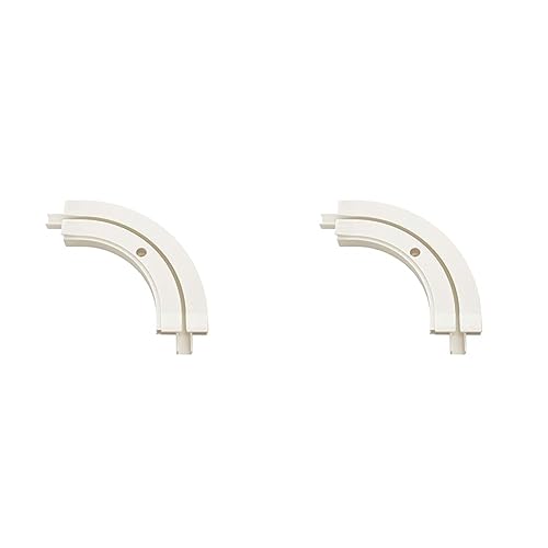 Gardinia Erkerbogen für Vorhangschienen-Verlängerungen GE1 / 1-läufige Gardinenschiene, 90°-Winkel, 13,5/13,5 cm, Kunststoff, Weiß (Packung mit 2) von Gardinia