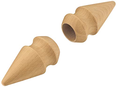 Gardinia Kegel, 2 x Endstück, Holz, buche, für Gardinentechnik Ø 25 mm, 2 von Gardinia