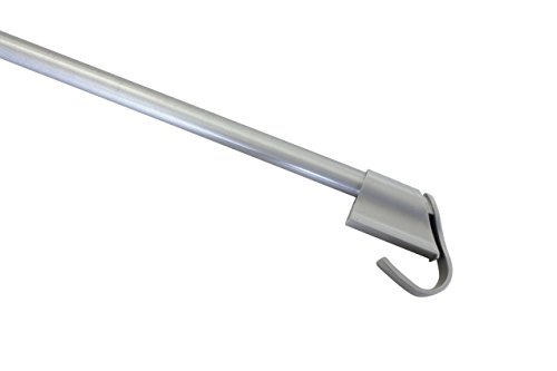 GARDINIA Klemmvitrage, Vitragestange zum Klemmen, Ausziehbar, Gardinenstange, Ø 10/12 mm, Länge 75-125 cm, Metall, Silber von Gardinia