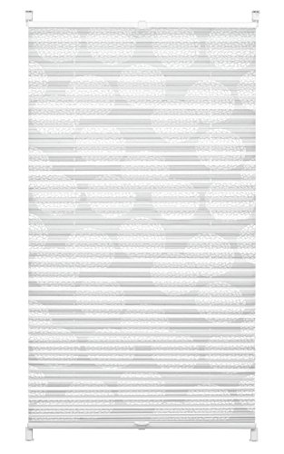 GARDINIA EASYFIX Maja Plissee ohne Bohren, Zum Klemmen, Blickdichtes Falt-Rollo, Inkl. aller Montage-Teile, 2 Bedienschienen, Weiß, 70 x 130 cm von Gardinia