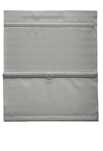 GARDINIA EASYFIX Raff-Rollo, Verdunklungsrollo ohne Bohren, Magnetisch, Inkl. Klettband, Raff-Gardine, Blickdicht, Grau, 60 x 140 cm (BxH) von Gardinia