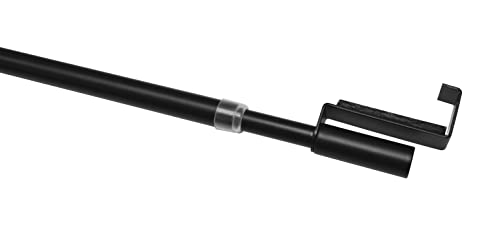 Gardinia Spannvitrage, Vitragestange zum Spannen, Ausziehbar, Gardinenstange ohne Bohren und Schrauben, Ø 7/9 mm, Länge 40-60 cm, Metall, Schwarz-Matt von Gardinia